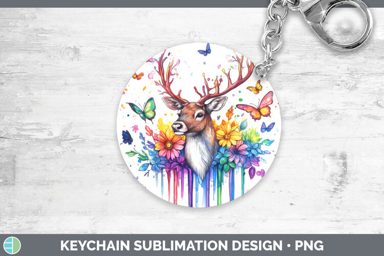 GorgeousWoodland Rainbow Splash Keychain design.