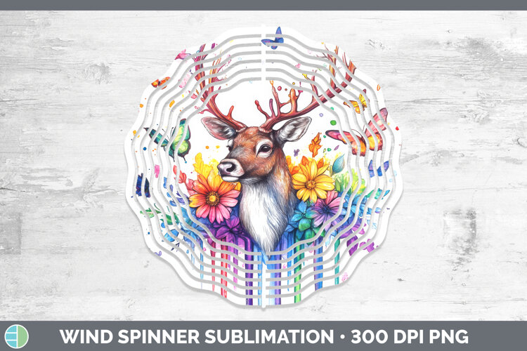 GorgeousWoodland Rainbow Splash Wind Spinner design.