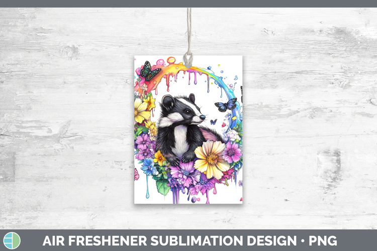 Skunk Air Freshener Woodland Rainbow Splash Sublimation Car