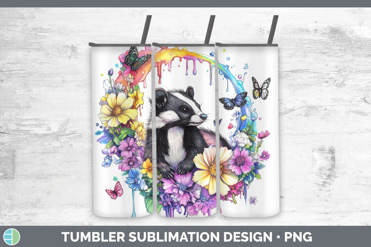GorgeousWoodland Rainbow Splash Tumbler design.