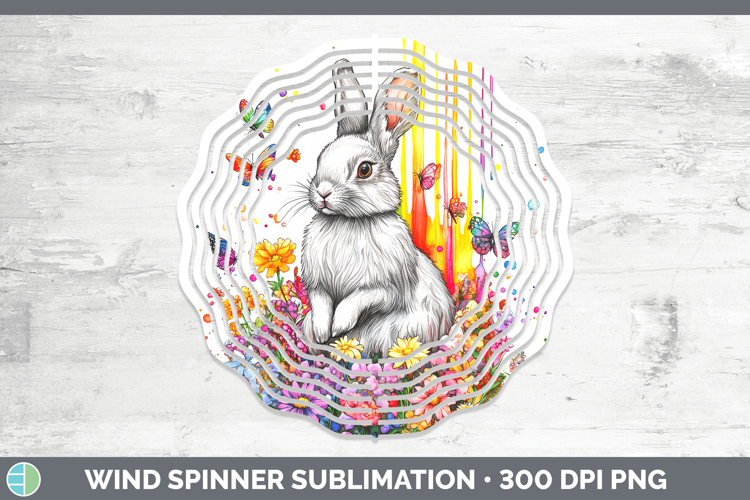 Snowshoe Hare Wind Spinner Woodland Rainbow Splash Sublimati