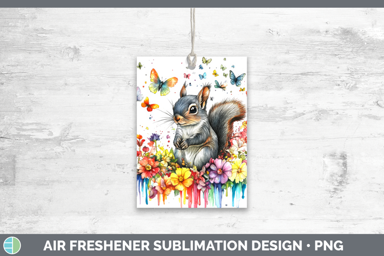 Squirrel Air Freshener Woodland Rainbow Splash Sublimation C