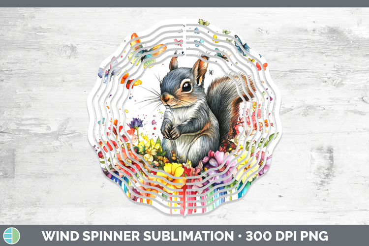 Squirrel Wind Spinner Woodland Rainbow Splash Sublimation Sp