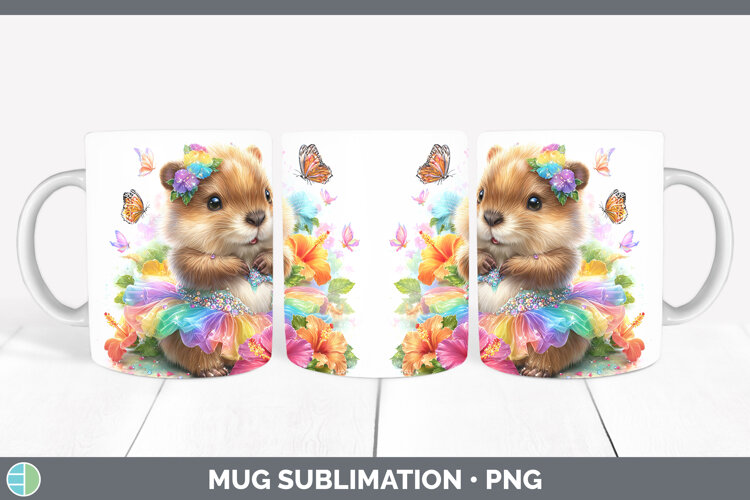GorgeousWoodland Rainbow Summer Mug Wrap design.
