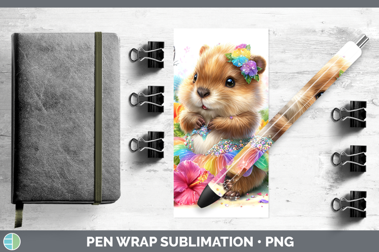 Woodland Rainbow Summer Beaver Pen Wrap Sublimation Pen Desi