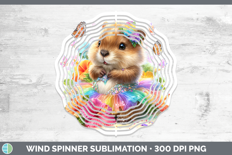Woodland Rainbow Summer Beaver Wind Spinner Sublimation Spin
