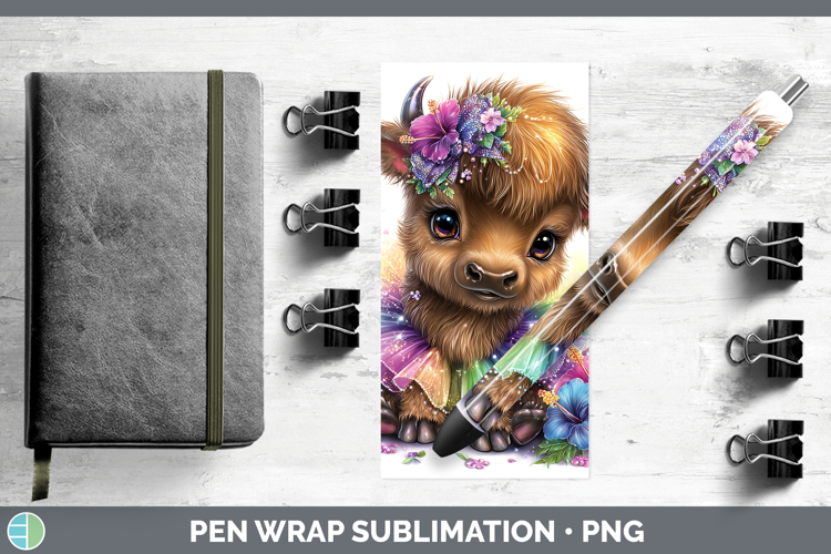 Woodland Rainbow Summer Bison Pen Wrap Sublimation Pen Desig