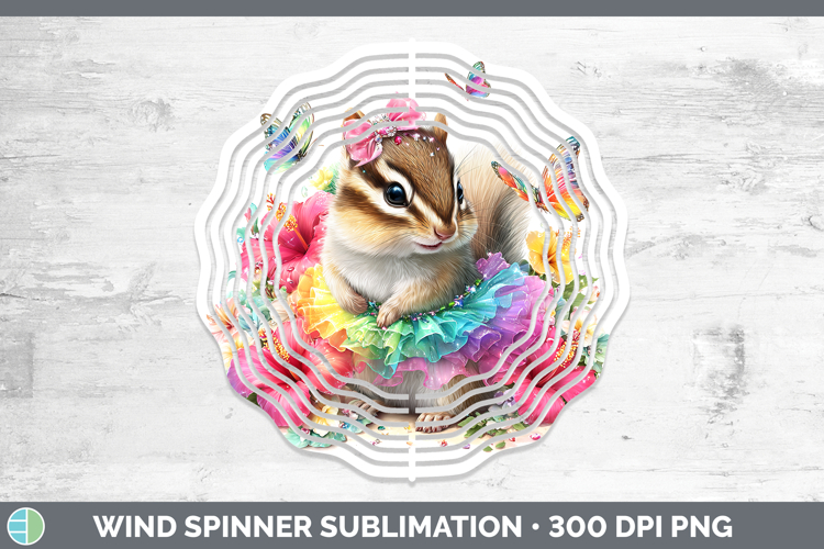 Woodland Rainbow Summer Chipmunk Wind Spinner Sublimation Sp