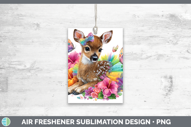 Woodland Rainbow Summer Deer Air Freshener Sublimation Car F