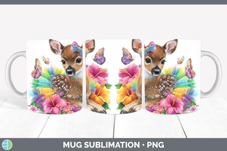 GorgeousWoodland Rainbow Summer Mug Wrap design.