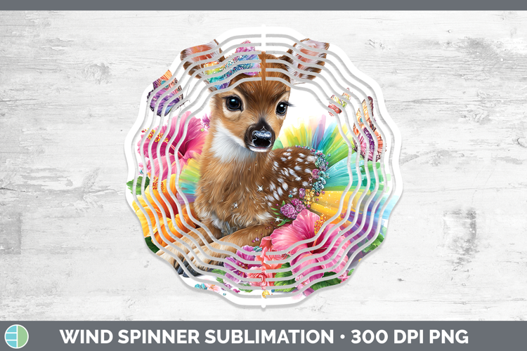 Woodland Rainbow Summer Deer Wind Spinner Sublimation Spinne