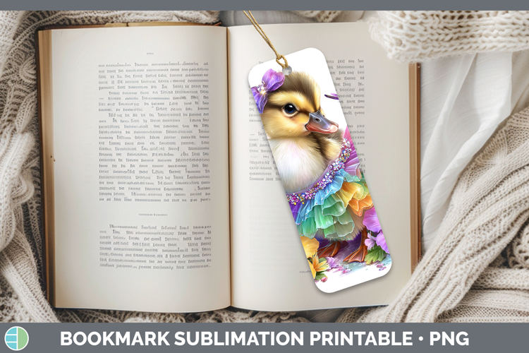 Woodland Rainbow Summer Duck Bookmark Sublimation Printable