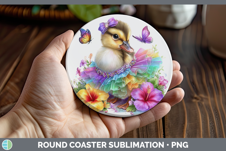 Woodland Rainbow Summer Duck Round Coaster Sublimation Coast