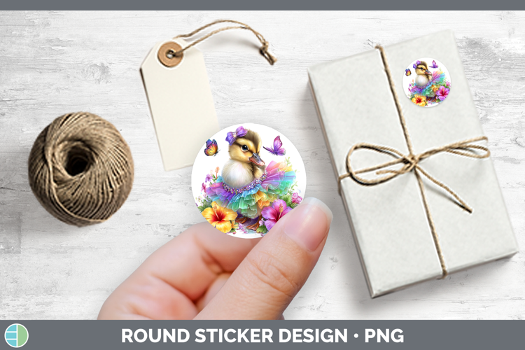 Woodland Rainbow Summer Duck Stickers | Round Labels Designs