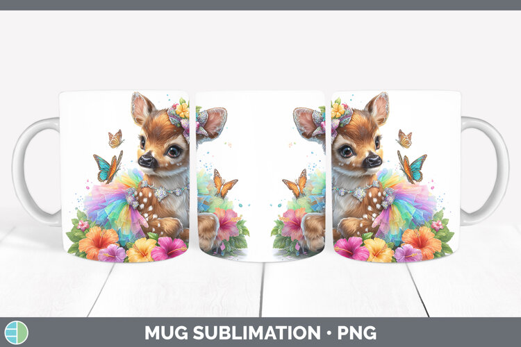 GorgeousWoodland Rainbow Summer Mug Wrap design.