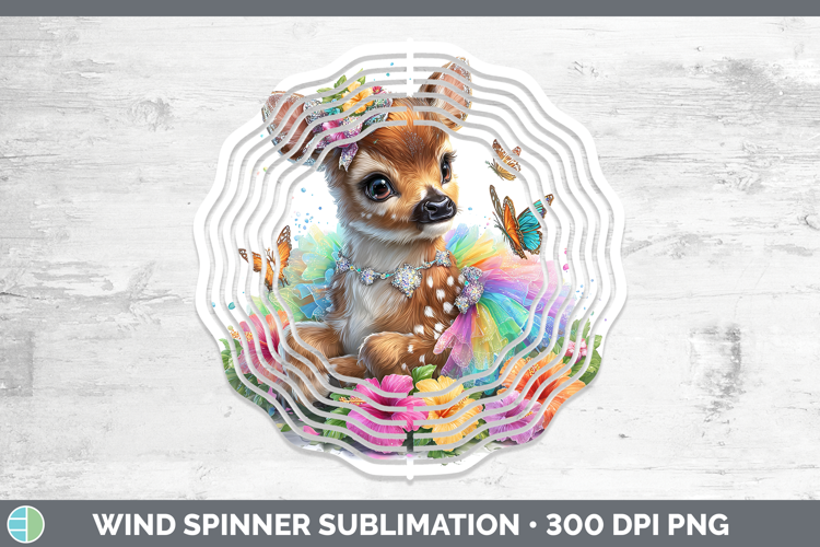 Woodland Rainbow Summer Elk Wind Spinner Sublimation Spinner