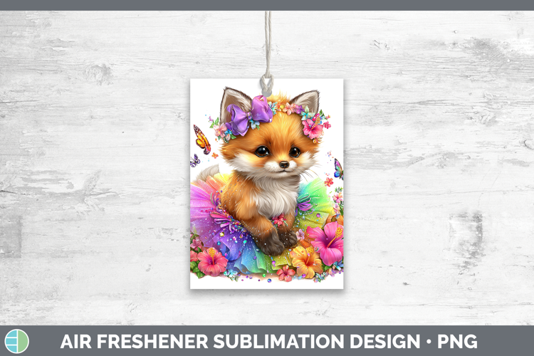 Woodland Rainbow Summer Fox Air Freshener Sublimation Car Fr