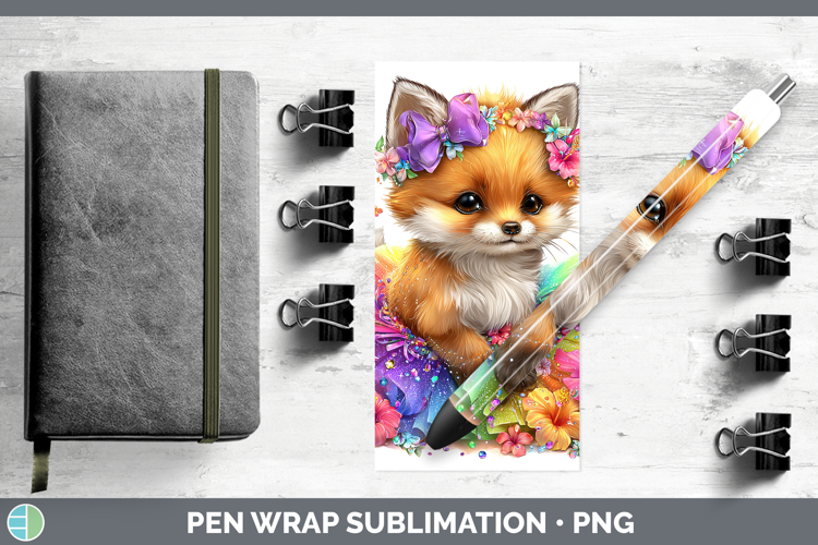 Woodland Rainbow Summer Fox Pen Wrap Sublimation Pen Designs