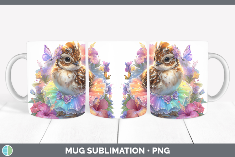 Woodland Rainbow Summer Grouse Mug Wrap Sublimation Coffee C