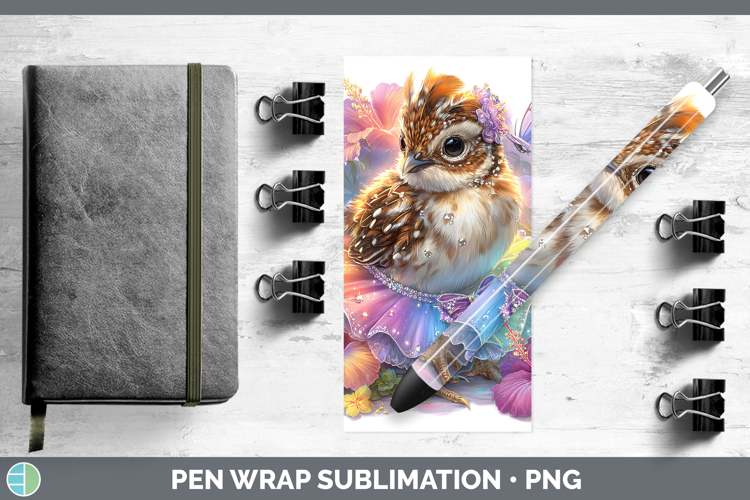Woodland Rainbow Summer Grouse Pen Wrap Sublimation Pen Desi