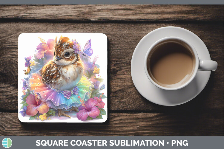 GorgeousWoodland Rainbow Summer Square Coaster design.