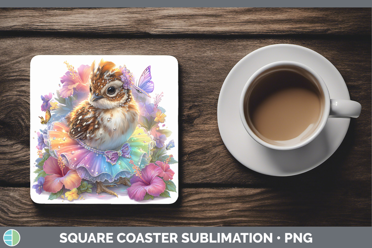 Woodland Rainbow Summer Grouse Square Coaster Sublimation Co