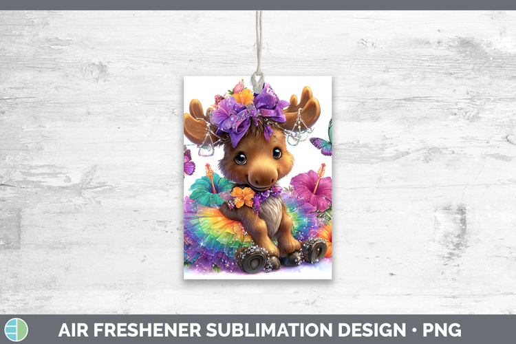 Woodland Rainbow Summer Moose Air Freshener Sublimation Car