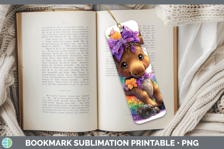 Woodland Rainbow Summer Moose Bookmark Sublimation Printable