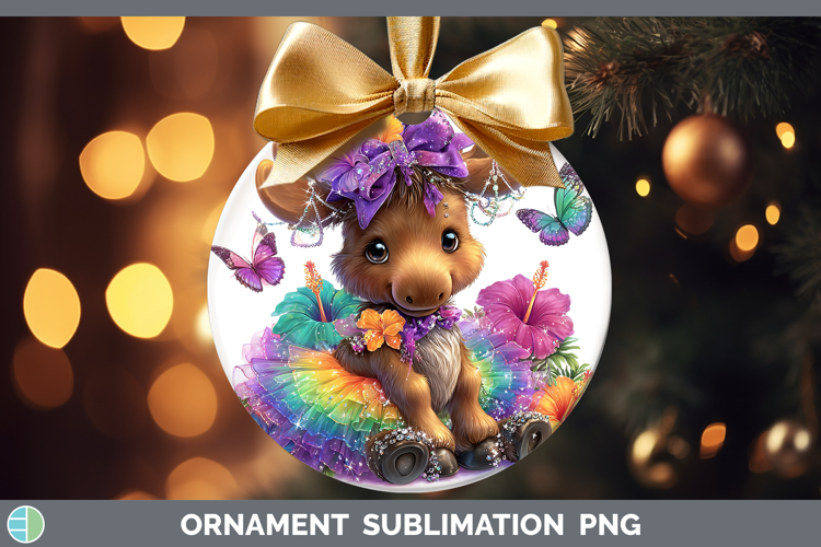 Woodland Rainbow Summer Moose Ornament Sublimation Bauble De