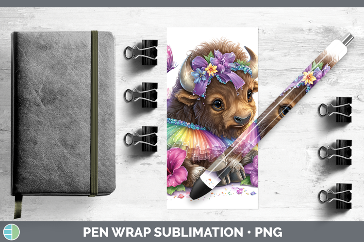 Woodland Rainbow Summer Musk Ox Pen Wrap Sublimation Pen Des