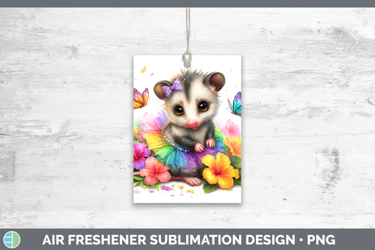 Woodland Rainbow Summer Opossum Air Freshener Sublimation Ca