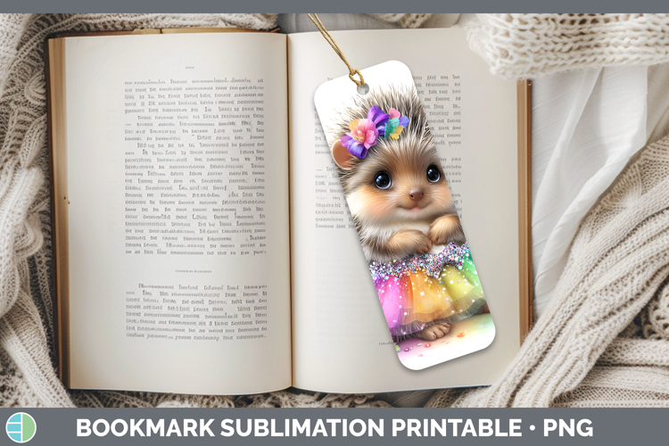 Woodland Rainbow Summer Porcupine Bookmark Sublimation Print