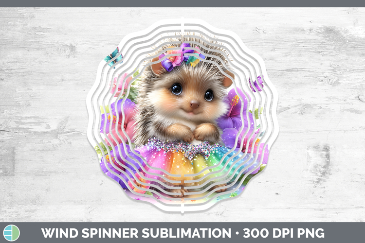 Woodland Rainbow Summer Porcupine Wind Spinner Sublimation S