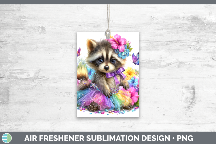 Woodland Rainbow Summer Raccoon Air Freshener Sublimation Ca