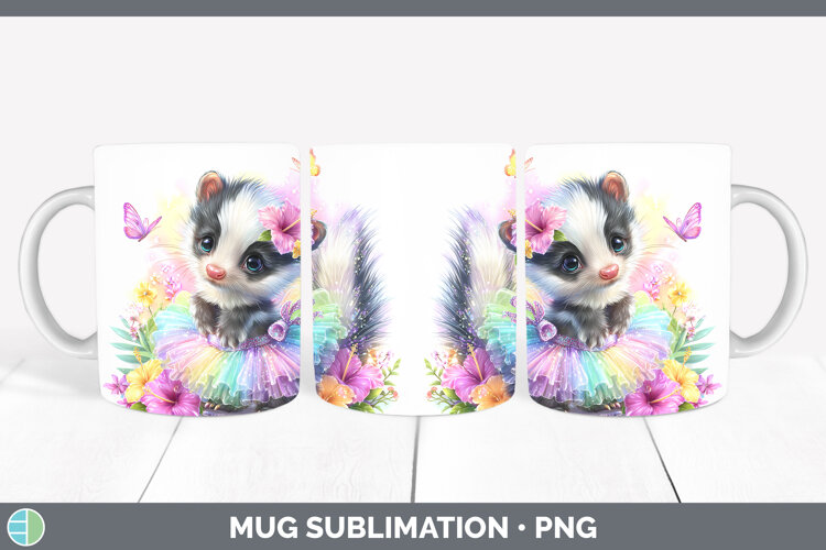GorgeousWoodland Rainbow Summer Mug Wrap design.