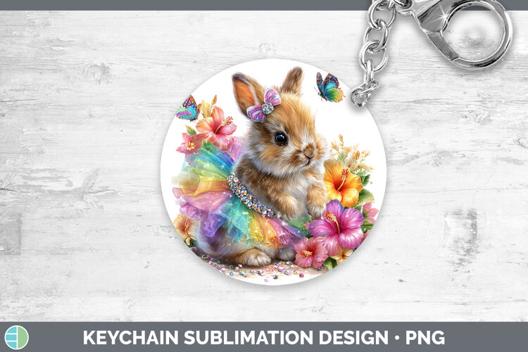 GorgeousWoodland Rainbow Summer Keychain design.