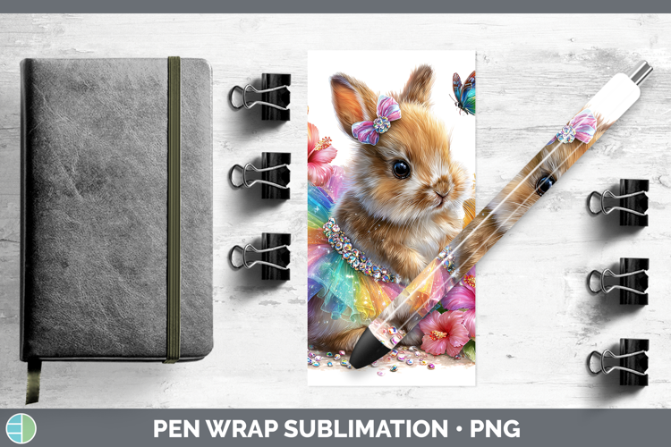 Woodland Rainbow Summer Snowshoe Hare Pen Wrap Sublimation P