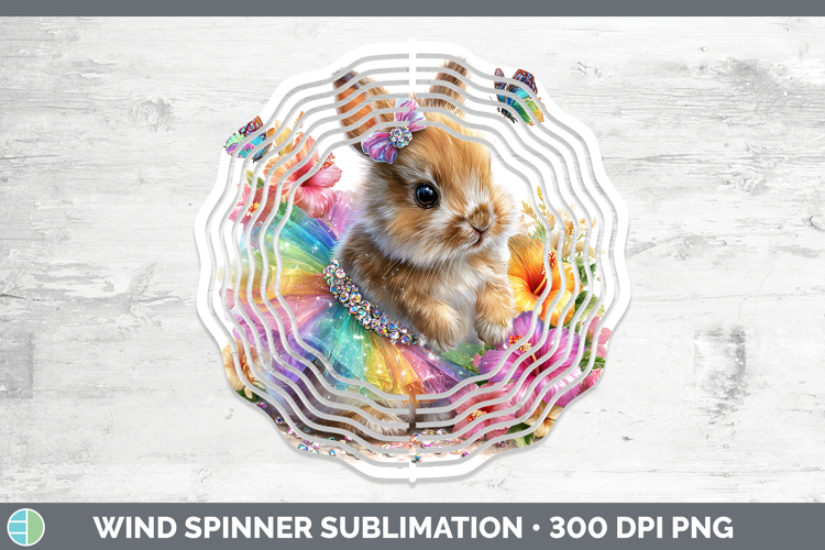 Woodland Rainbow Summer Snowshoe Hare Wind Spinner Sublimati