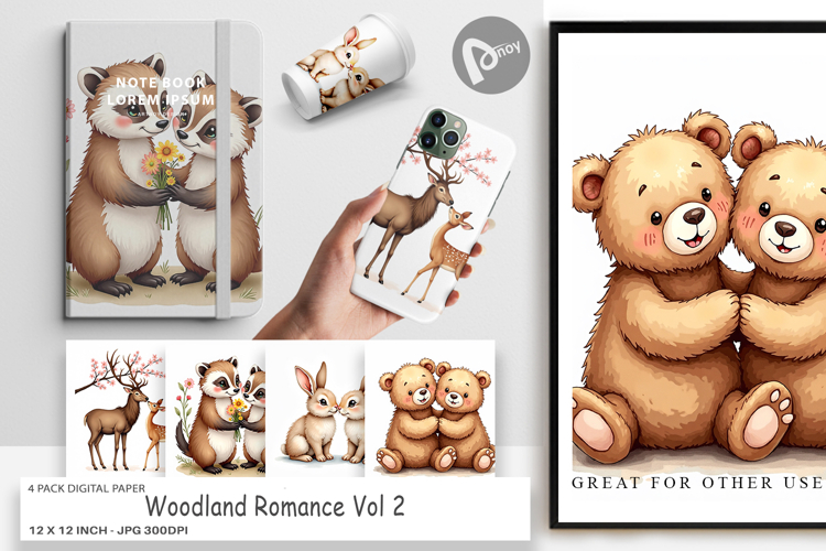 Woodland Romance Digital Paper