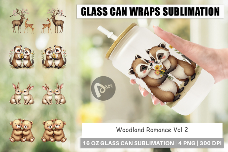 Woodland Romance Glass Can