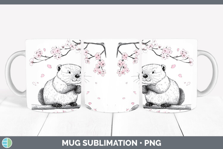 GorgeousWoodland Sakura Mug Wrap design.
