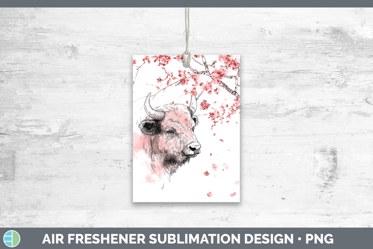 Woodland Sakura Bison Air Freshener Sublimation Car Freshene