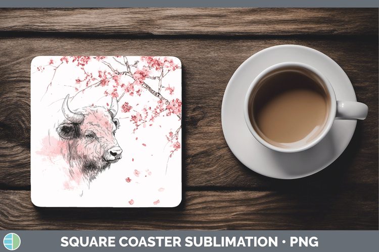 GorgeousWoodland Sakura Square Coaster design.