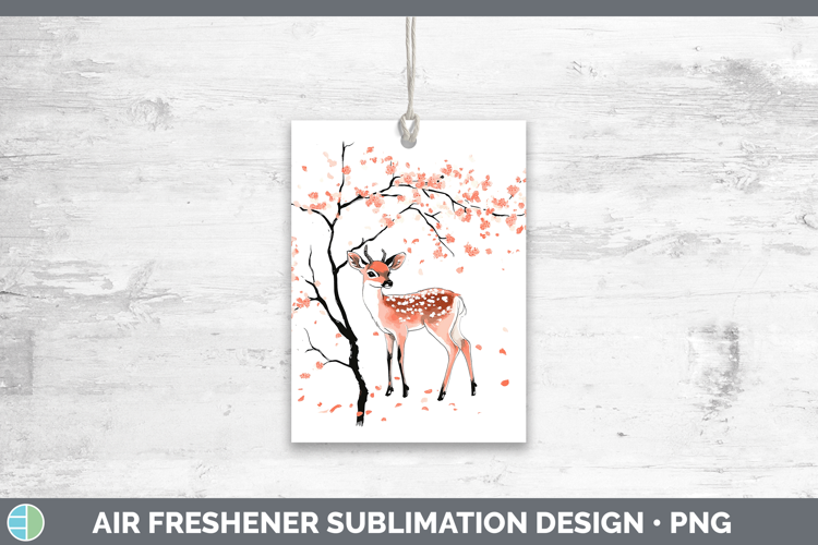 Woodland Sakura Deer Air Freshener Sublimation Car Freshener