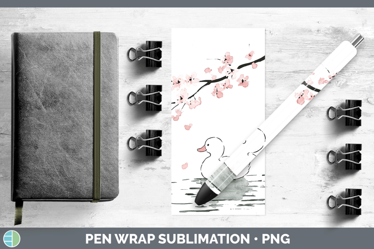 Woodland Sakura Duck Pen Wrap Sublimation Pen Designs