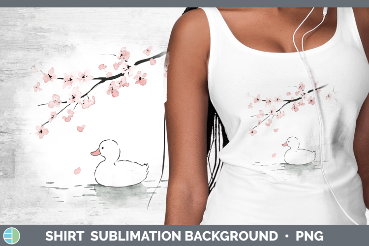 Woodland Sakura Duck Shirt Sublimation Sublimation Backgroun