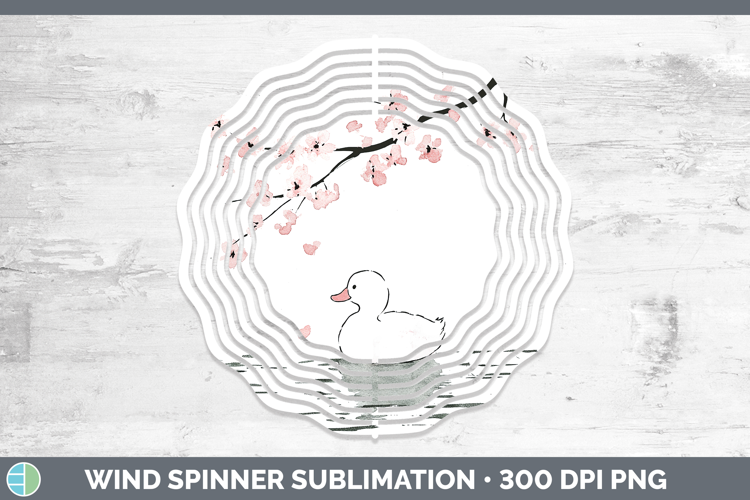 Woodland Sakura Duck Wind Spinner Sublimation Spinner Design