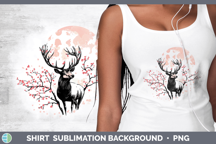 Woodland Sakura Elk Shirt Sublimation Sublimation Background