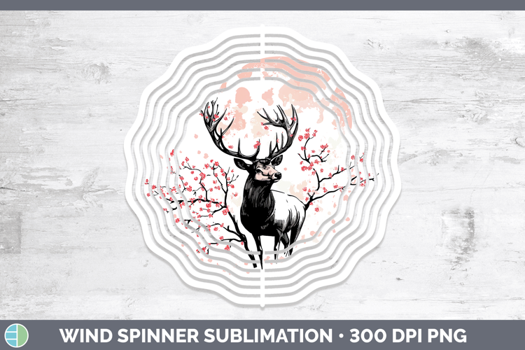 Woodland Sakura Elk Wind Spinner Sublimation Spinner Designs
