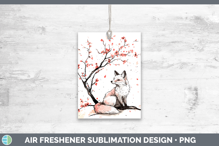 Woodland Sakura Fox Air Freshener Sublimation Car Freshener